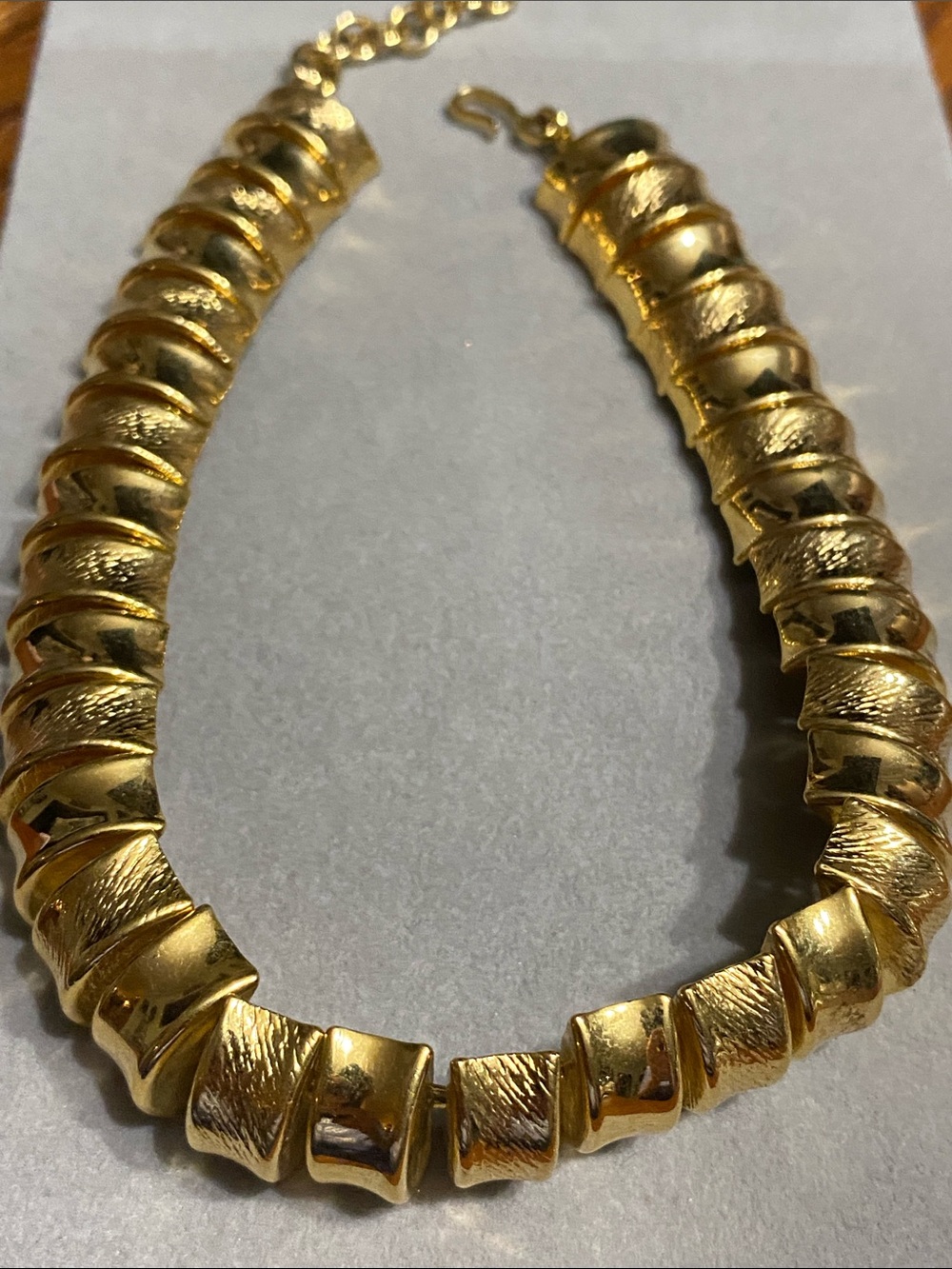 Monet Gold Textured Collar Necklace - Picture 4 of 7
